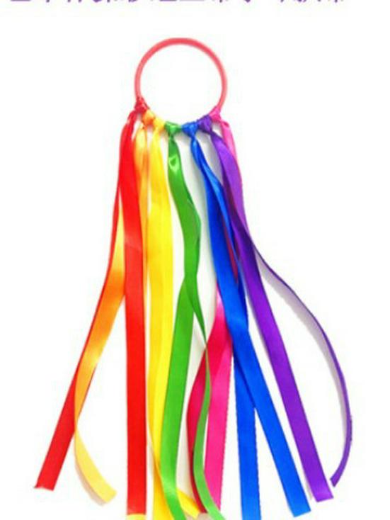 Rainbow Dance Hand Kite with Colorful Ribbon Streamers for Sports and Play
