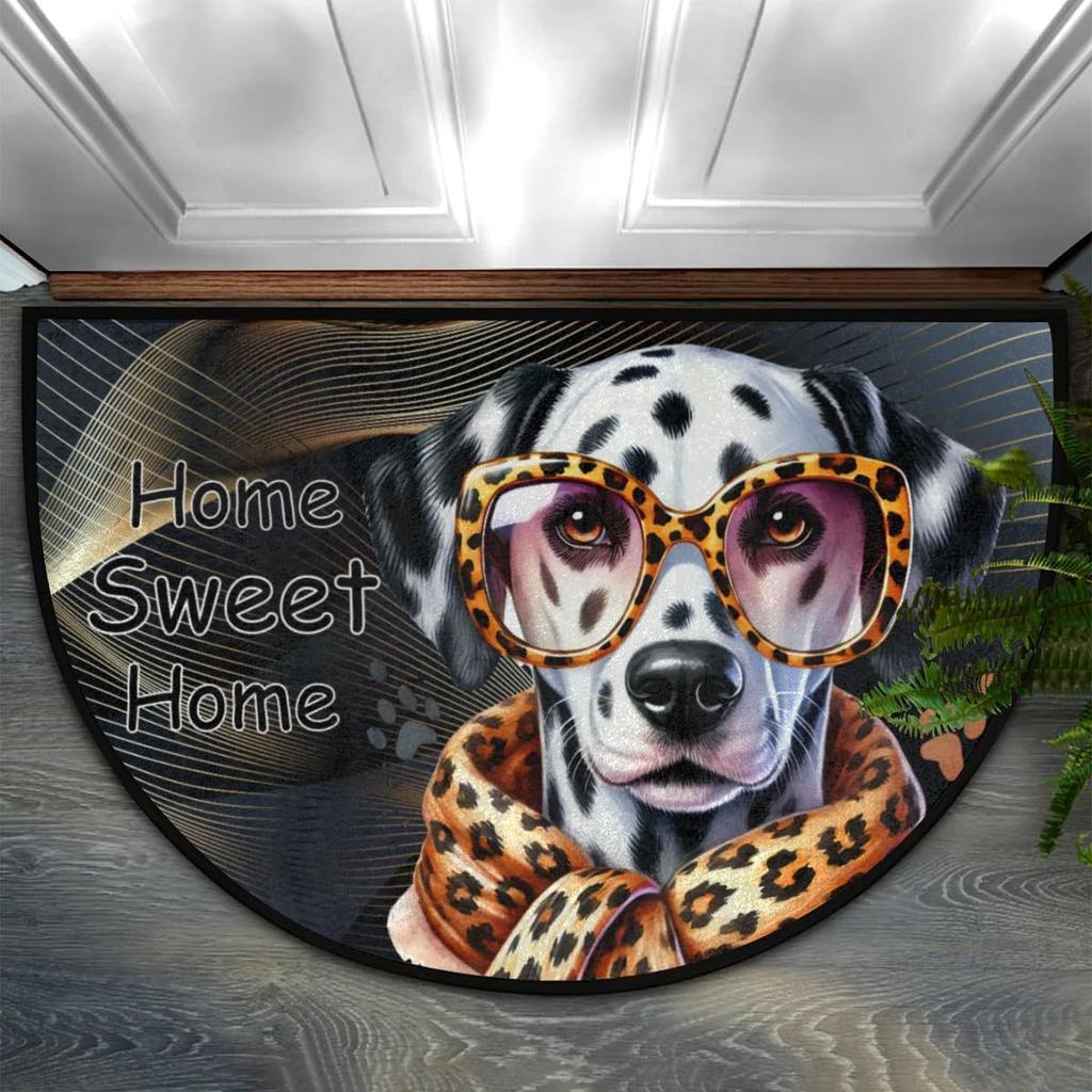 Spring Cartoon Half Circle Entrance Floor Mat Anti Dirty Wear Resistant Easy To Maintain Door Mat