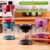 Stainless Steel Manual Fruit Slicer with Detachable Stainless Steel Blades , Ideal for Strawberries, Grapes, Tomatoes, Onions, Mushrooms, and More