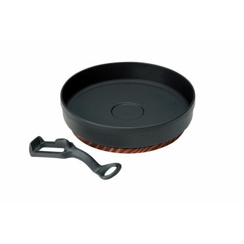 

Ikenaga Iron Works Living with Iron Gyoza Pot (Sukiyaki Pot) with Handle and Wooden Base, 15cm, Gift Wrapping Available