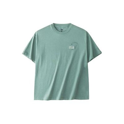 Outdoor Series Printed Letter Moisture-Wicking Pullover Short Sleeve T-Shirt Men Tops Light-Blue-Green 152426107-2