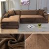 Velvet Sofa Cover for Living Room Thick Elastic Sofa Cover 1/2/3/4 Seater L Shaped Corner Sofa Cover Stretch Cover for Sofa