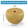30 40 50mm Brazed Mushroom Head Diamonded Grinding Bits For Inner Arc Bowl Bottom Trimming Engraving Bit Polishing Grinding Tool