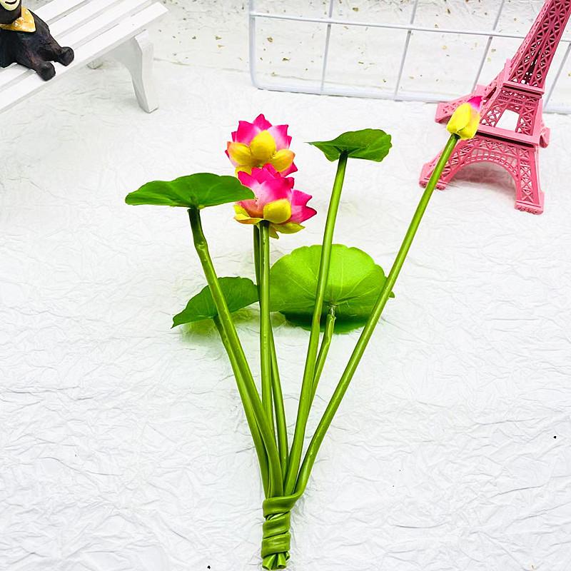 Silk Lotus Realistic Bonsai 7 Head Artificial Flower For Home Decor Interior
