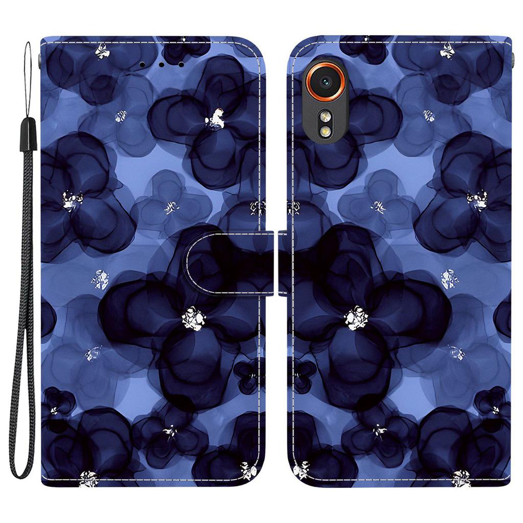For Samsung Galaxy Xcover7 Wallet Case Pattern Printing Leather Stand Phone Cover with Strap
