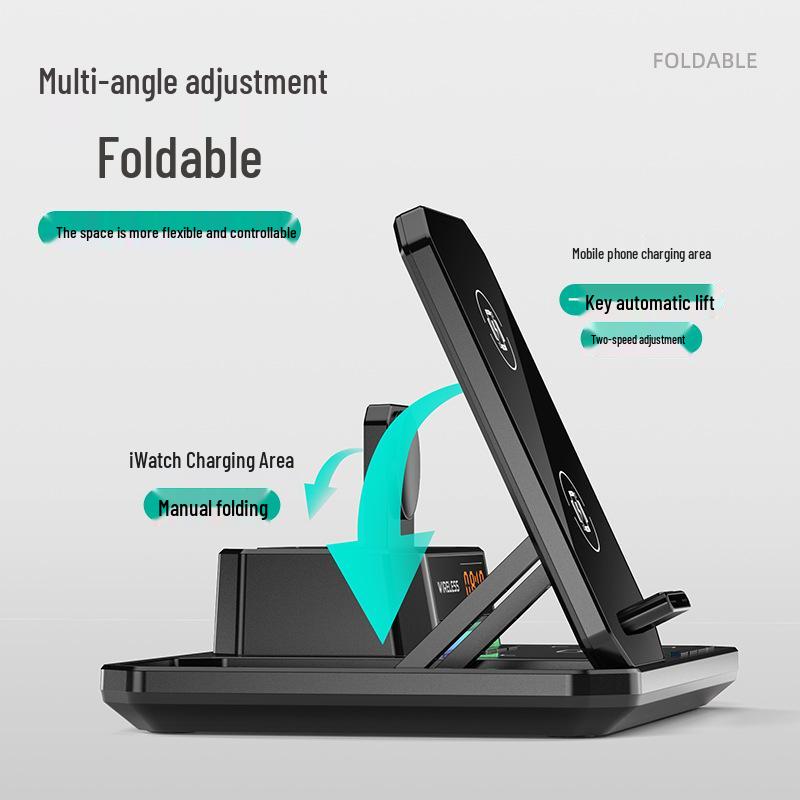 Cross-Border Multifunctional 6-in-1 Wireless Charging Station for Phones, Earphones, and Watches