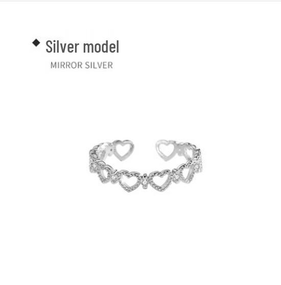 

Изысканное посеребренное кольцо «Любовь» из серебра 925 пробы: Нишевый дизайн для женщин, Легкая роскошь, Сладкий стиль с акцентом на суставы и хвост Open adjustable серебряный