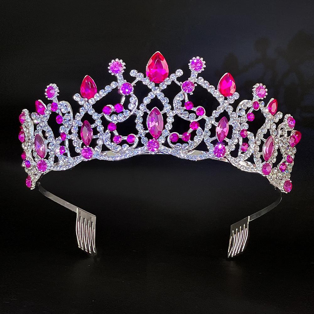 Baroque Crystal Rhinestone Tiara Crown Adjustable Bridal Comb Headpiece for Weddings Prom Queens Photo Shoots Gift-Ready Zircon