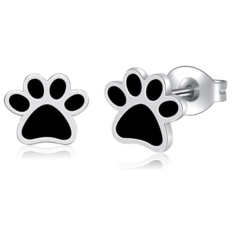 Hong Kong Style Cool Black Temperament Cat Claw Earrings, Retro Exquisite And Simple Design Earrings, Support