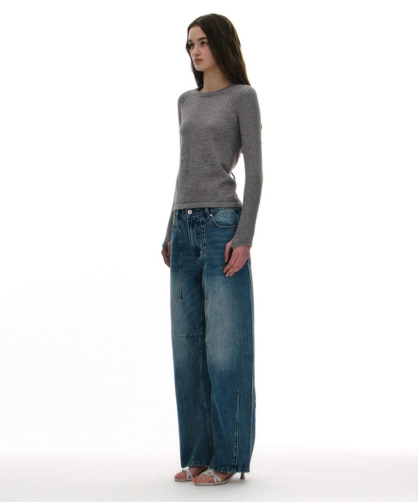 PARTIMENTO WOMEN Open Back Knit Top_Melange