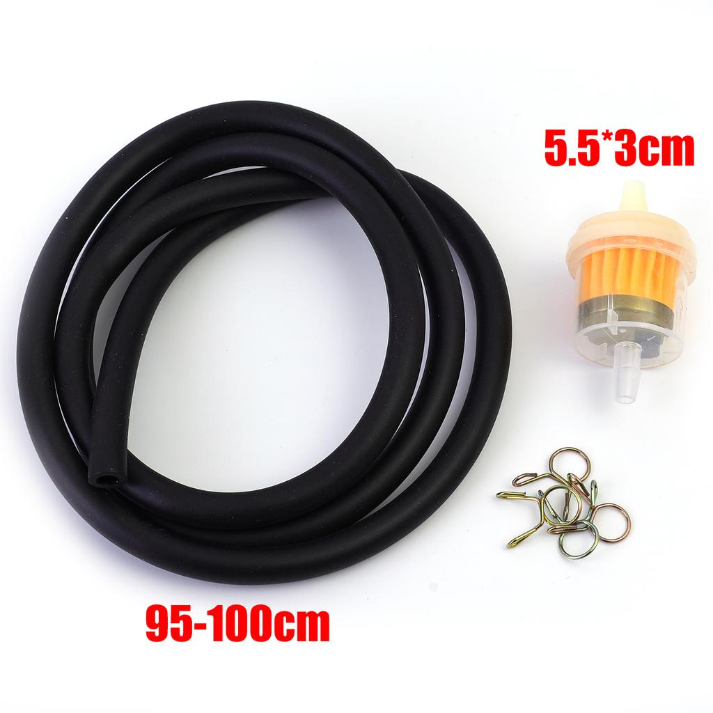 Motorcycle Inline Fuel Filter with Rubber Hose Replacement for Motorcycle Fuel System Cleaner Scooter Dirt Bike ATV Fuel Filter