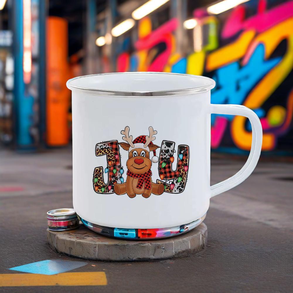 Merry Christmas Mug Festival Gift Coffee Mugs Santa Pattern Breakfast Cup Red Green Series Cola Milk Cups for Home Party BBQ Bar