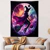"Moonlit Witch Riding Her Broomstick" Patterned Tapestry Home Decor, Suitable for Bedroom and Living Room, Gift