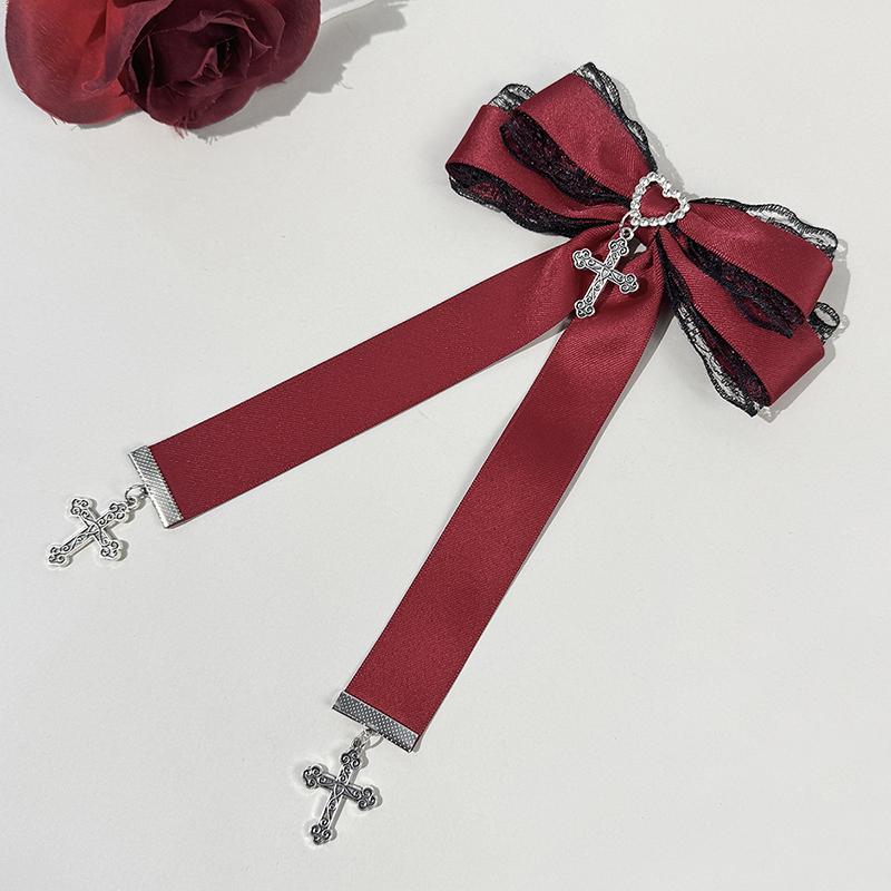 

Зажим для волос в стиле Готическая Лолита Черная Лента Бант Модные Зажимы для Волос as the picture