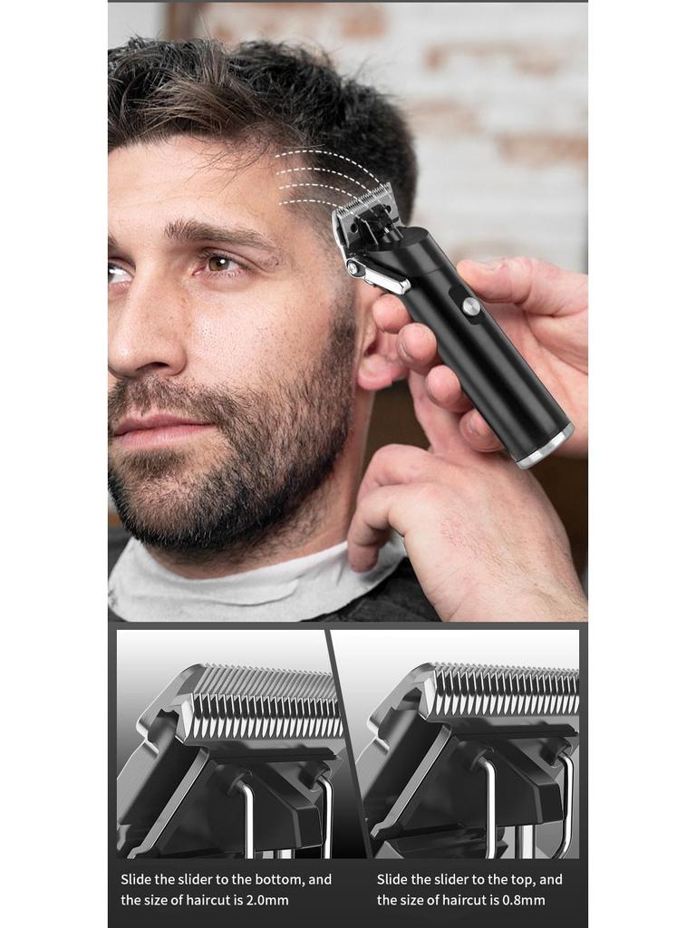Professional Electric Hair Clipper with Adjustable Blade and Carving Head