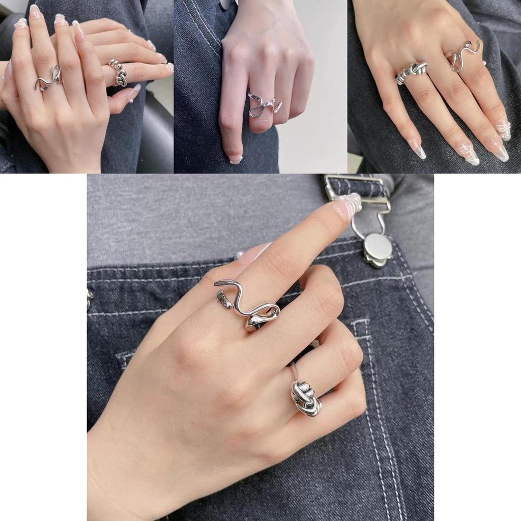 Stylish Korean Minimalist Open Ring For Women With Adjustable Copper Geometry Design