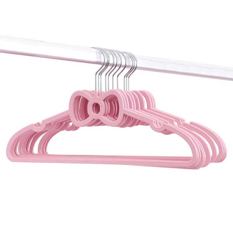 5/10/20pcs Clothes Hangers,Durable ABS Pink Love Bow-Knot Pattern Hanger for Wardrobe Storage,Non-Slip Hanging Organizer Rack