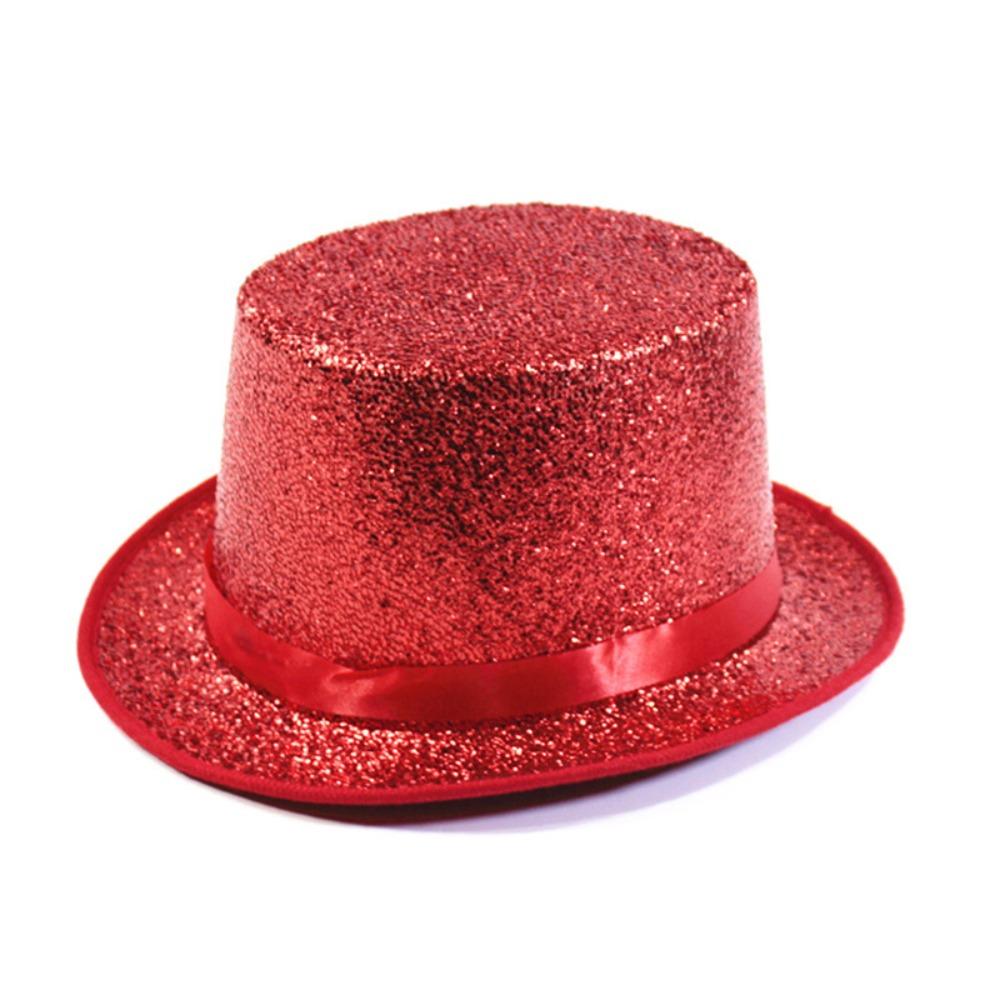 Retro Glitter Top Hat British Style Durable Lightweight Glittering Magician Hat Polyester Multicolor Bowler Jazz Hat Performance