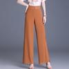 Summer Chiffon Wide Leg Pants Women High Waist Casual Black Long Trousers Female