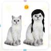 Funny Black Double Ponytail Pet Wig with Adjustable Strap Novelty Dog Cat Cosplay Accessory for Halloween Christmas Parties Festivals