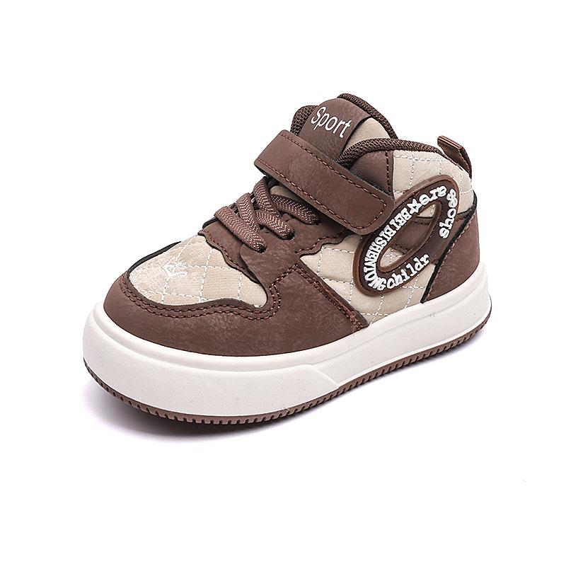 Children's sports shoes 2025 spring and autumn new boys high-top casual shoes children's college wind board shoes baby girl shoes