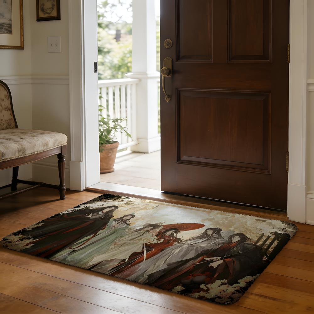 BL Anime MMoDaoZuShi Floor Mat Soft Flannel Absorbent Mat Non-Slip Rug Home Bedroom Bathroom