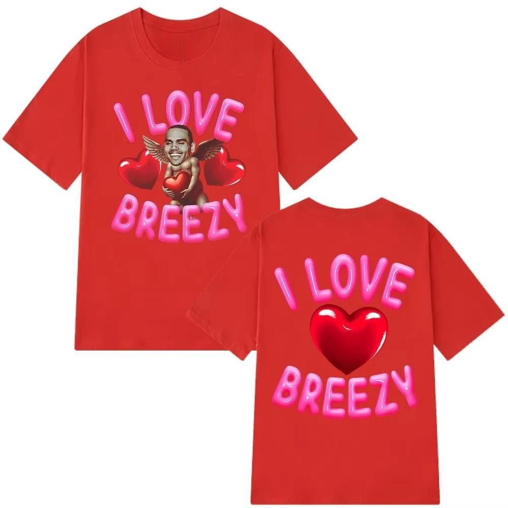 

Unisexs Women Fashion Hip Hop T Shirts Rapper Chris Brown I Love Breezy Bowl XX Tour Tshirt Oversized Cotton Casual Tshirts Tops 4XL