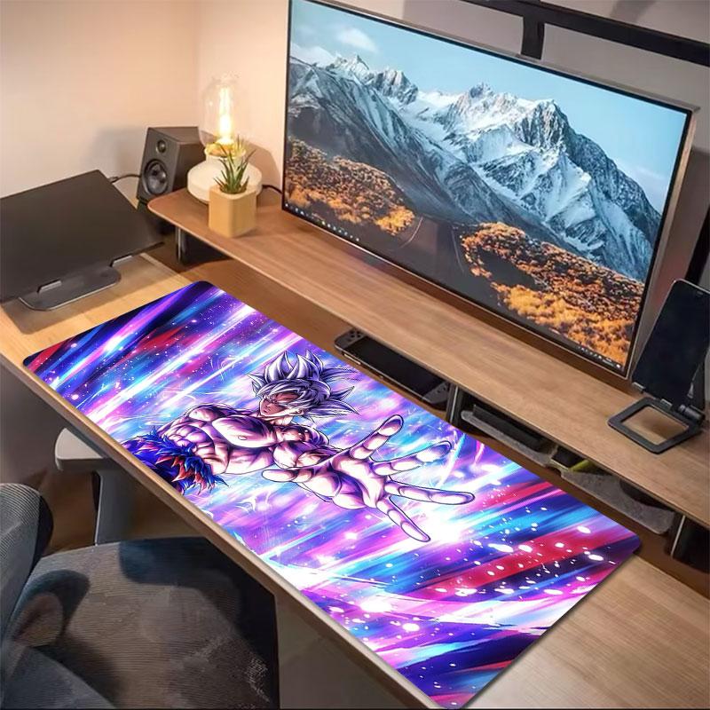 Goku Power Evolution Large Size Mouse Pad Large Gaming Table Cushion Nonslip Laptop Tablet Big Mousepad Xxl Mat Mini Pc Playmat With Lock Edge