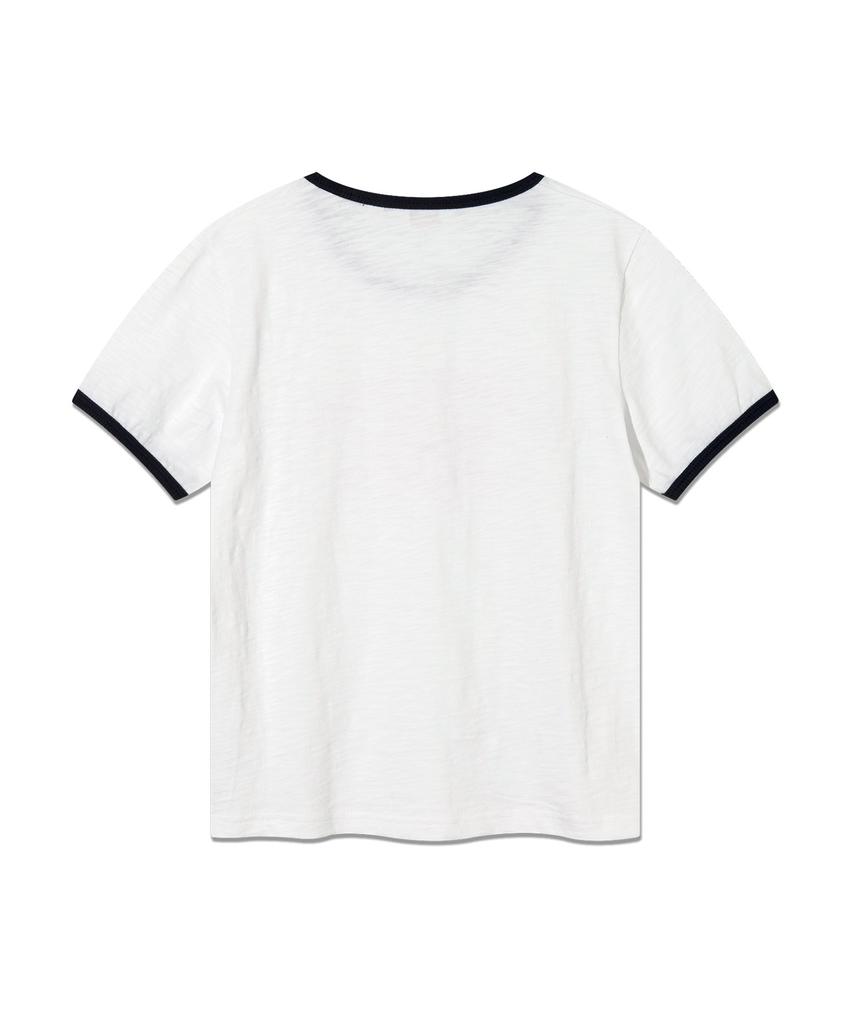 LEE Women Typing Ringer T-Shirt White