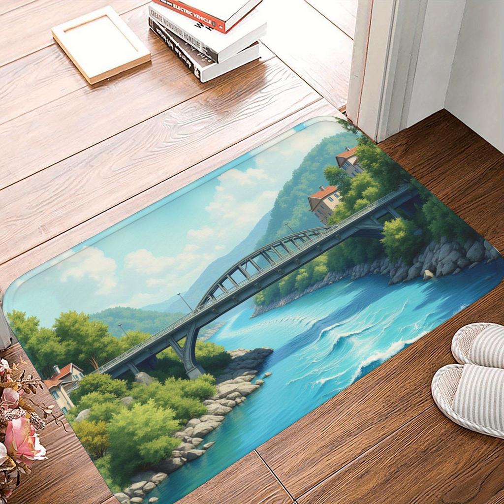 1 Stück Wolf Küchenteppich Rutschfeste Fußmatten Pop-Design Badezimmerteppich Badematte Teppich für Zuhause Spüle Wäsche Dekor