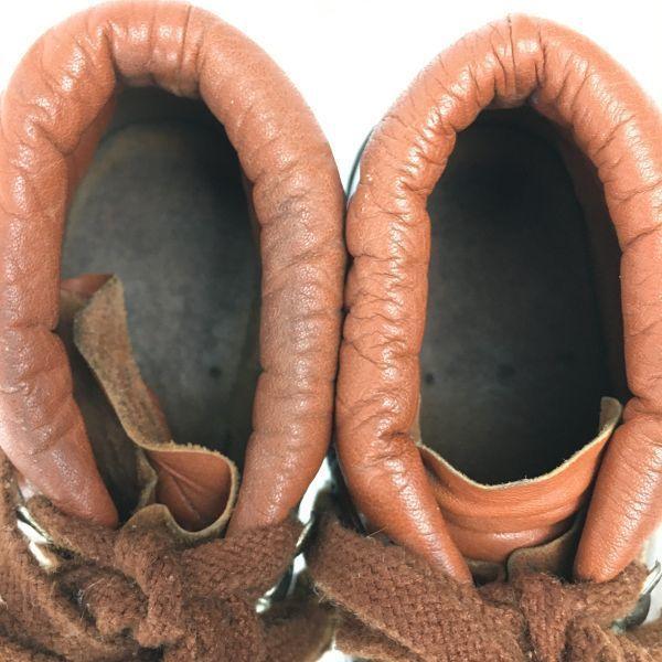 80.-90. léta Vintage Kožené Turistické/Trekkingové Boty s Vibramovou Podrážkou Velikost 25.0-25.5-26.0 Hnědé(POUŽITÝ)