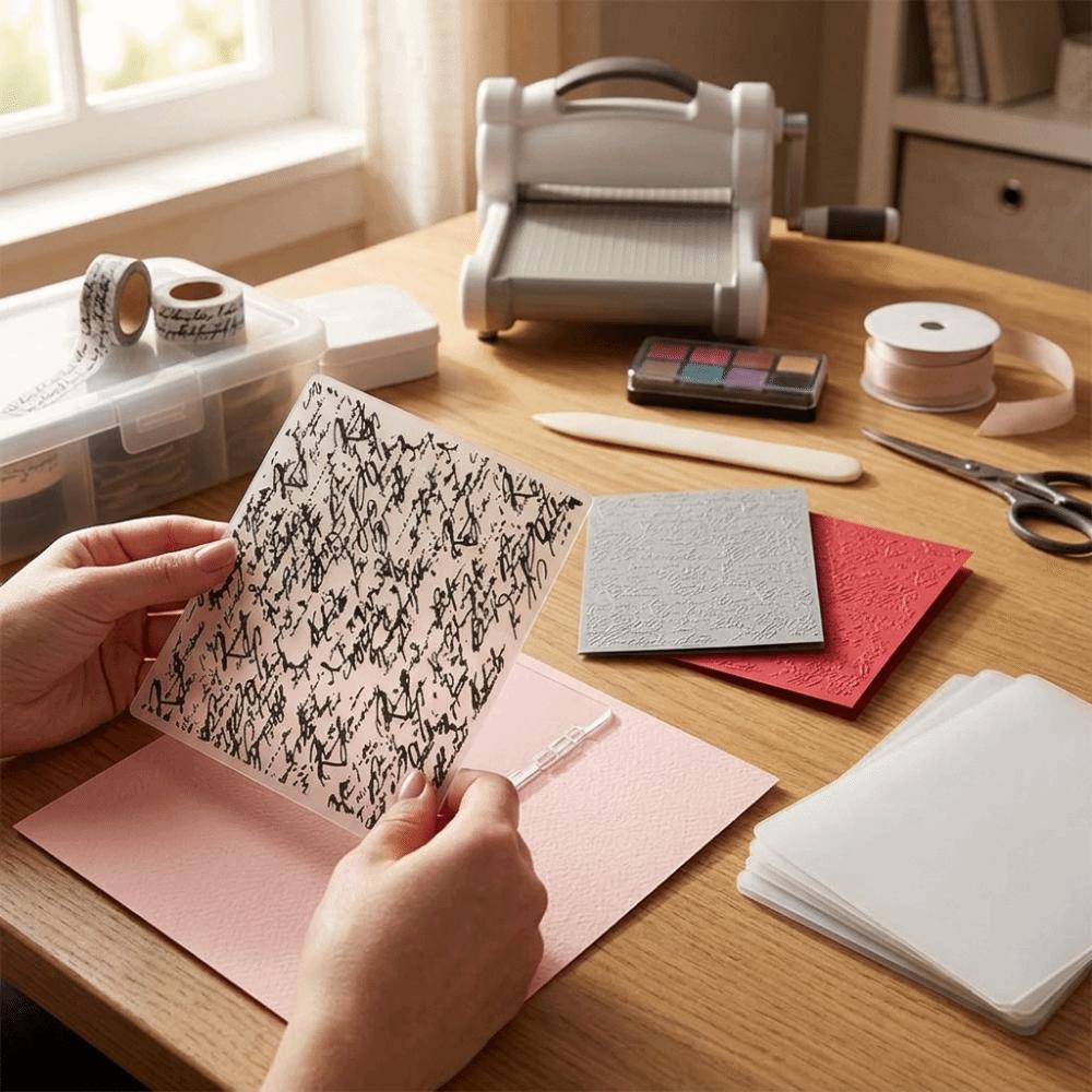 2pcs Reusable Polymer Embossing Mold Polymer DIY Embossing Plate Embossing Folder  Scrapbooking