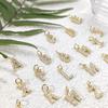 Trendy Gold Color Micro-inserts Zircon Alphabet Charm DIY Making Letter Pendant Necklace Bracelet Accessories Fashion Jewelry