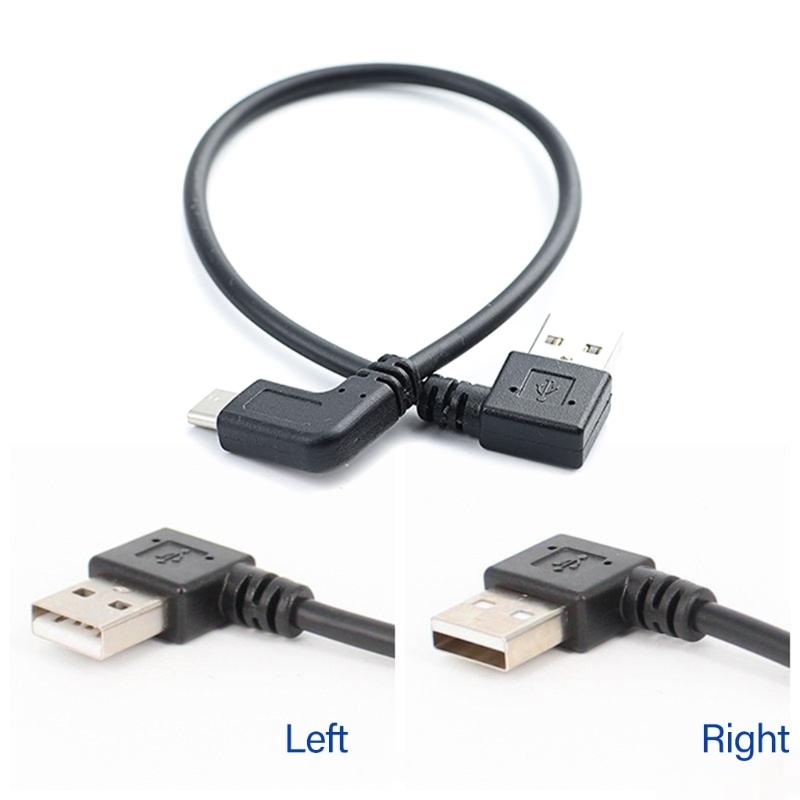 Space Saving Right Angle USB 2.0 To USB C Adapter Cable Cord With Reversible Design For Fast Charging And Data Transfer