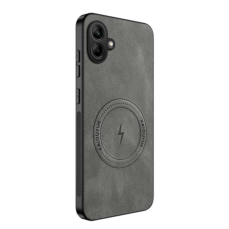 For Samsung A06 4G 5G Fashion Lightning Leather Silicone Case For Samsung Galaxy A06 Magnetic Wireless Charge Shockproof Cover