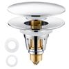 Easy Install Up Drain Valve 2546mm Sink Stopper Rust Resistant Zinc Alloy Brass with Push Button and Built In Filter
