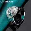 925 Sterling Silver Watch Zircon 7 8 9 10 Ring For Women Fashion Jewelry