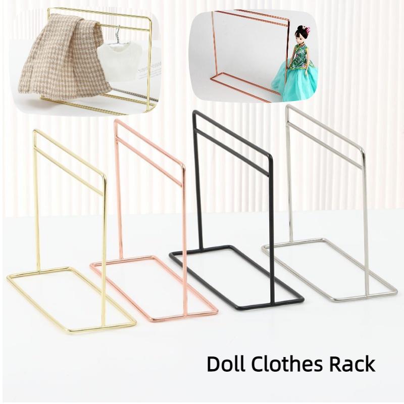 Einfacher Metallkleiderbügel für BJD-Puppen Stilvolles Mode-Spielzeug-Accessoire Kleine Größe Gold Schwarz Silber Roségold Weiß
