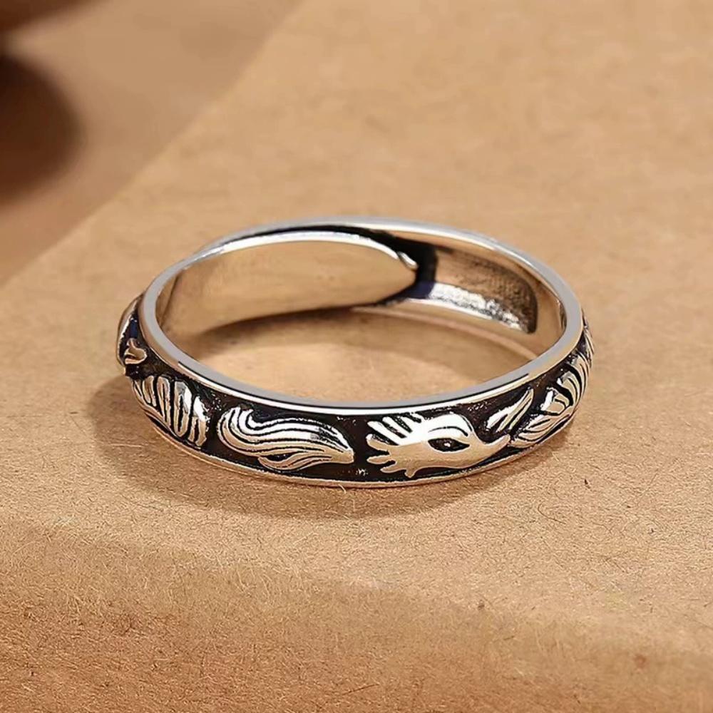 New Colorful Enamel Fox Ring Adjustable Unique Simple  Retro Ethnic Style Accessory Gift for Men And Women