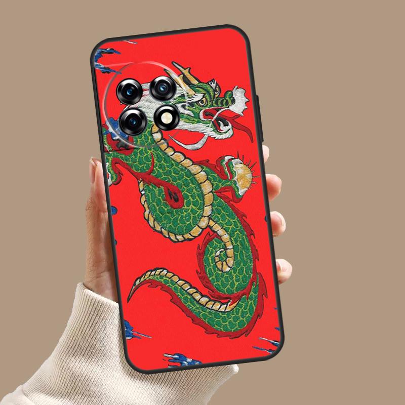 Ancient Japanese Dragon Case For OnePlus Nord 5 CE 3 4 Lite N20 N30 OnePlus 15 13 12 11 10T 13T 13R 8 9 10 Pro Cover