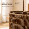 Portable Tableware Basket with Top Handle, Artificial Wicker PE Flatware Holder for Dining Table Service, Counter Storage, and Outdoor Meals