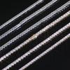Zubehör Federverschluss Tennis Kette Zirkonia Halskette Hip Hop Zubehör Vollbesetzt Diamant Herren Halskette