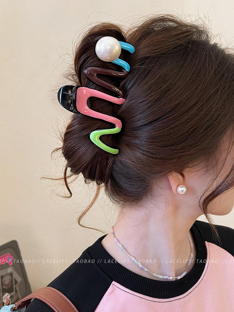 2025 Korean Style Large Updo Hair Clip for Thick Hair – Elegant Autumn Women’s Shark Clip