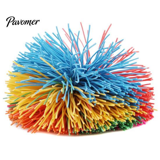 Stress Relief Ball 1/2/10/15Pcs Silicone Monkey Stringy Anxiety Colorful Sensory Portable Bounce Travel Rainbow Fidget Bouncy Pom Party Favors