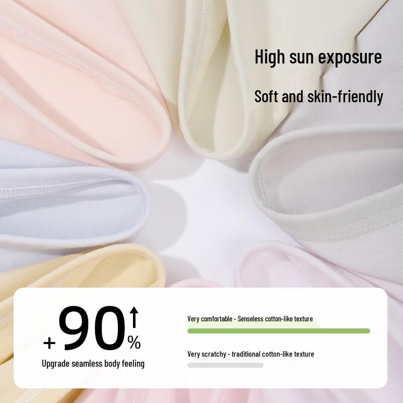 LANGSHA Women's Pure Cotton 10A Antibacterial Mid-Waist Briefs - 7 Pack