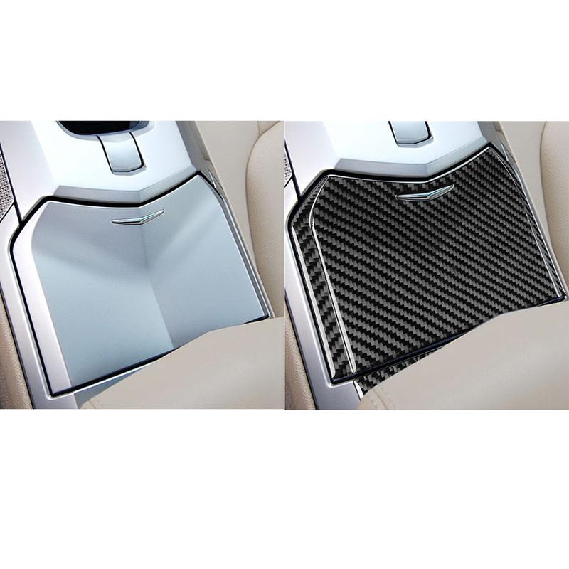 4Pcs Carbon Fiber Center Console Storage Box Panel Cover For Cadillac CTS 08-13 Car Center Console Storage Box Decorative Cover