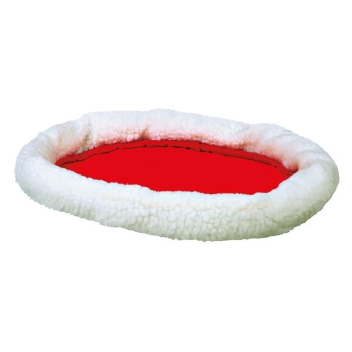Lit douillet réversible - TRIXIE - 47 × 38 cm - Blanc et rouge - Pour chat