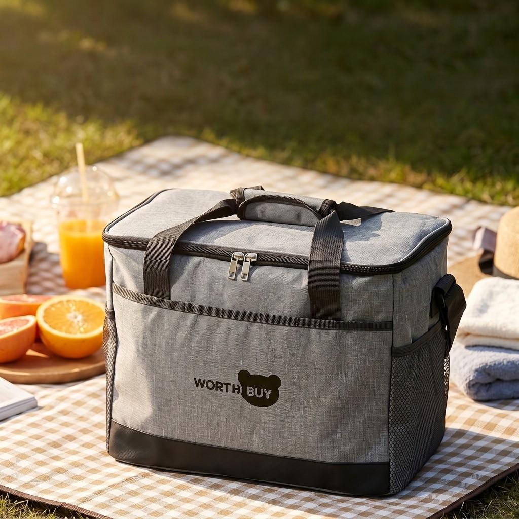 Large Insulated Lunch Bag Waterproof Thermal Cooler Bag Oxford Storage Bag with Shoulder Strap for Men Women Work Picnic Travel