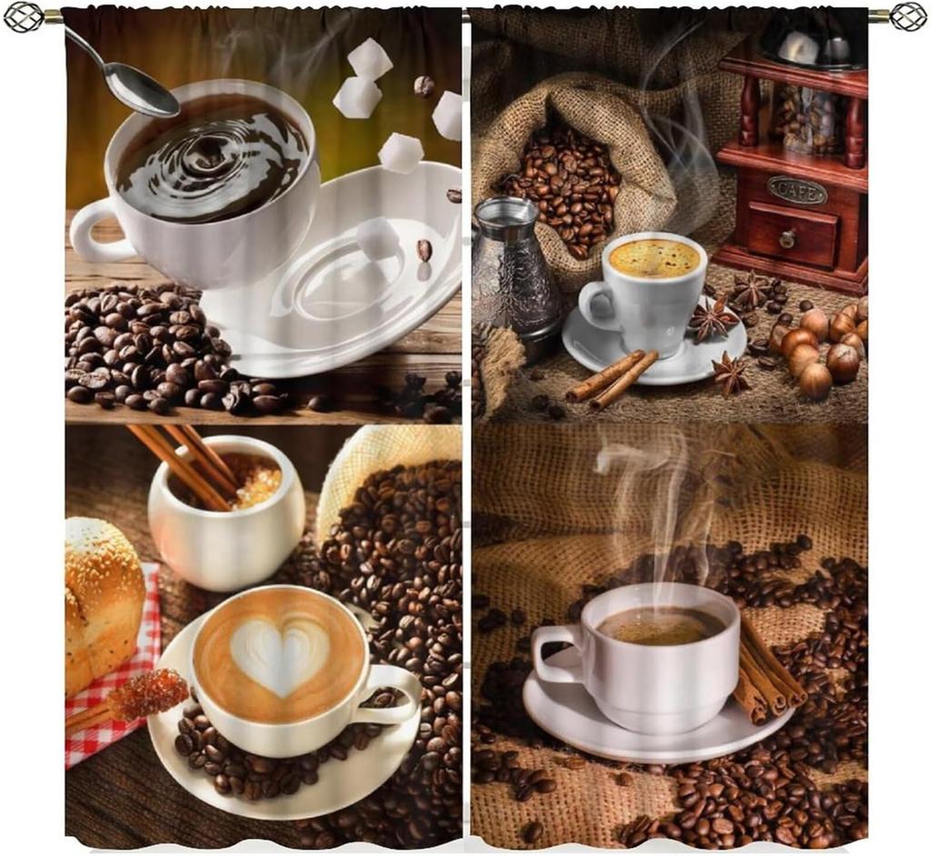 Chef Window Curtains, Fat Funny Cook Theme Curtains For Bedroom & Living Room, Red Black Buffalo Check Plaid Kitchen Drape