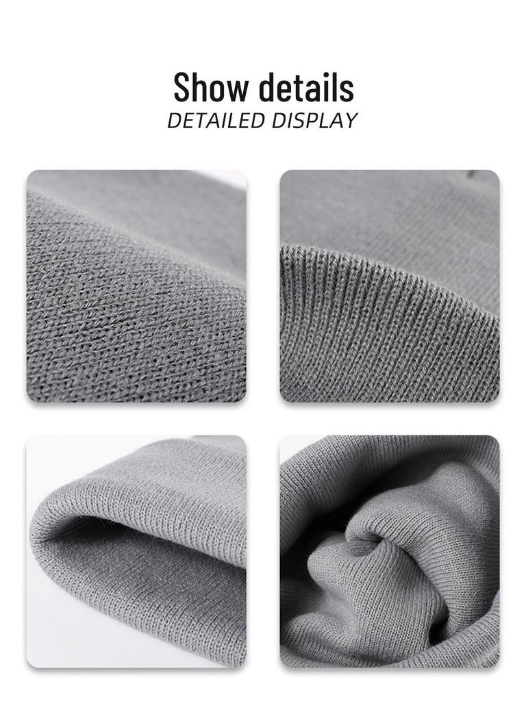 Personalized Logo Winter Beanie - Custom Embroidery Knit Hat, Warm Autumn Gift, Solid Color